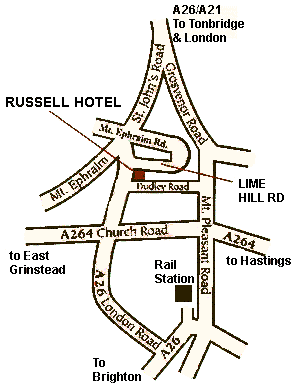 Street map showing The Russell Hotel

in Tunbridge Wells